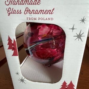 Handmade Glass Ornament - Frim Poland Red